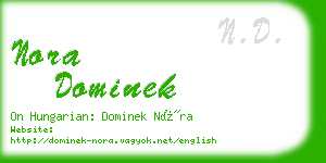 nora dominek business card